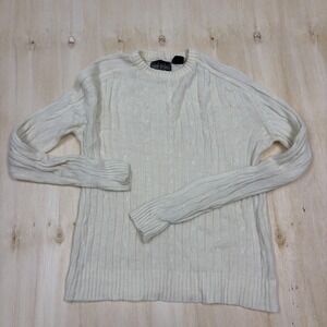 Vintage 80s Infinite Directions Collection Sweater Womens XL White Cable Knit